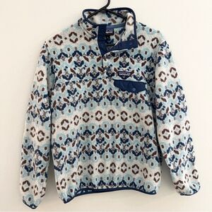 Patagonia Snap-T Synchilla Fleece Pullover Womens S Tundra Cluster Aztec tribal